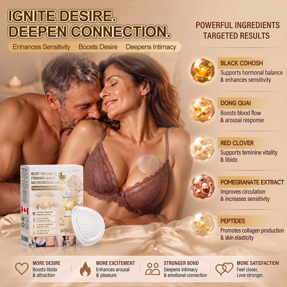 HISKIN® Bust Volume, Lift & Firming Nano Microneedle Patch Volufiline + Exosome + Copper Peptide Formula Powered by Cellular Renewal Technology